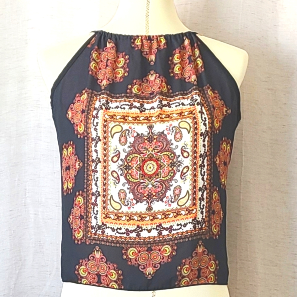 Women High Neck Tank Top, Boho Style